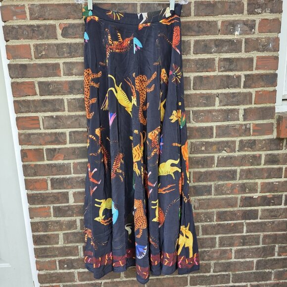 Mimi Liberte By Michael Klein Two Piece Blackk Shirt Top Set Jungle Cats Size L - Picture 14 of 14